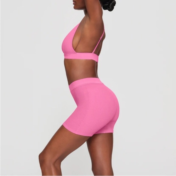 RARE skims sugar pink cotton rib boxer shorts - Picture 4 of 6